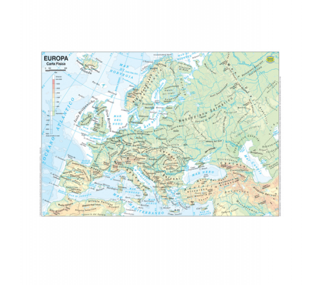 Carta geografica Europa - scolastica - plastificata - 297 x 420 mm - Belletti - BS03P - 9788881462902 - DMwebShop