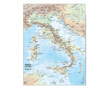 Carta geografica Italia - scolastica - plastificata - 297 x 420 mm - conf. 20 pezzi - Belletti - BS01P - 9788881462896 - DMwebShop