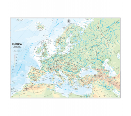 Carta geografica Europa - scolastica - murale - Belletti - MS03PL/02 - 9722281462674 - DMwebShop