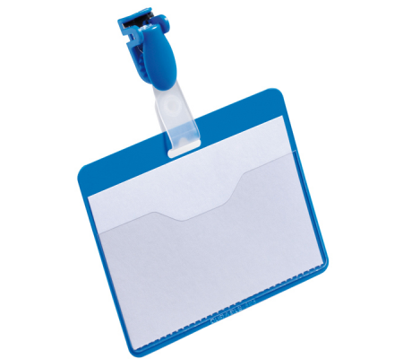 Portanome a tasca aperta clip in plastica - blu - 6 x 9 cm - conf. 25 pezzi - Durable - 8106-06 - 4005546805597 - DMwebShop