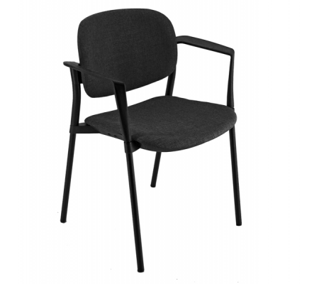 Poltroncina visitatore Step - con braccioli - nero - Unisit - SPNSBR-N - 8050043744029 - DMwebShop