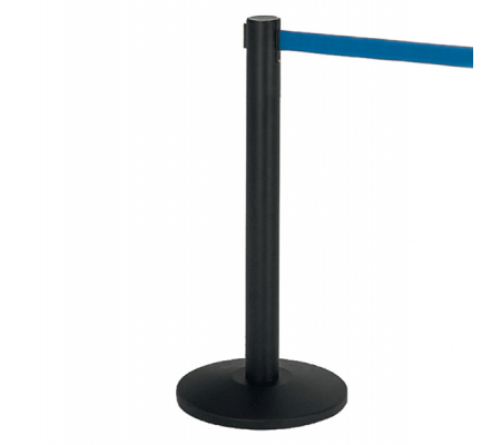 Colonnina segnapercorso Alfa nera altezza - 95 cm - nastro retrattile Blu da 200 cm - Medial International - 103340 - DMwebShop