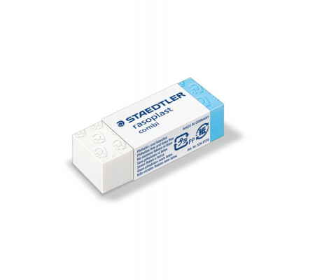 Gomma Combi Rasoplast - 43 x 19 x 13 mm - blu e bianca - conf. 30 pezzi - Staedtler - 526BT30 - 4007817530603 - DMwebShop