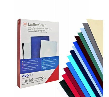 Copertine LeatherGrain - A4 - 250 gr - blu scuro - conf. 100 pezzi - GBC - CE040029 - 8019152803348 - DMwebShop