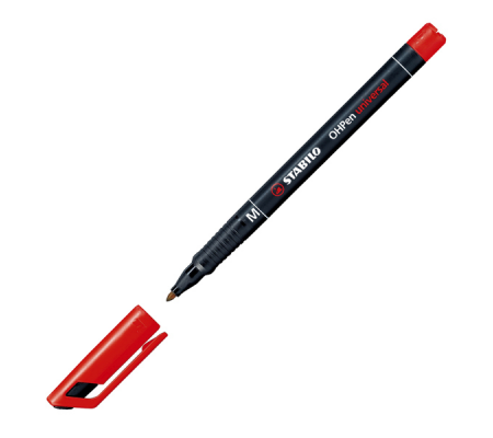 Pennarello OHPen universal permanente 843 - punta media 1 mm - rosso - Stabilo - 843/40 - 4006381115421 - DMwebShop