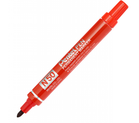 Marcatore permanente N50 - punta tonda - rosso - Pentel - N50-B - 3474370750037 - DMwebShop