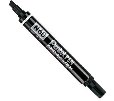 Marcatore permanente N60 - punta scalpello - nero - Pentel - N60-A - 3474370160010 - DMwebShop