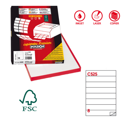 Etichette adesive C-525 - in carta - permanenti - 210 x 37,12 mm - 8007047023575 - DMwebShop
