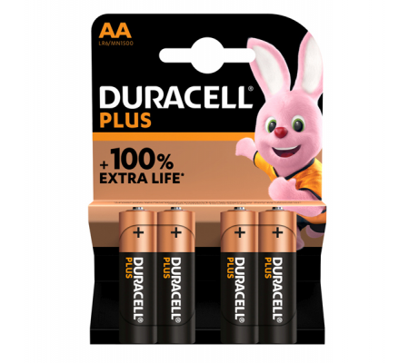 Pile Stilo AA Plus100 - MN1500 - blister 4 pezzi - Duracell - DU0101 - 5000394140851 - DMwebShop