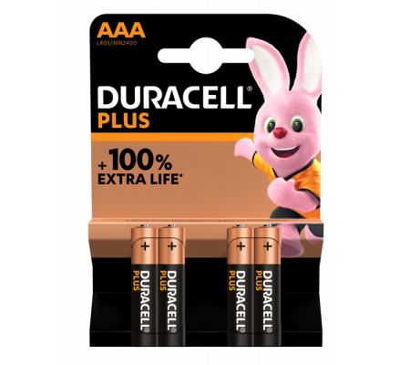 Pila Mini Stilo AAA Plus100 - MN2400 - blister 4 pezzi - Duracell - DU0201 - 5000394141117 - DMwebShop