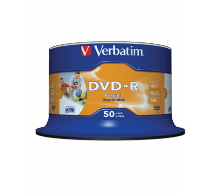 Scatola 50 DVD-R - stampabile - 4,7 Gb - Verbatim - 43533 - 023942435334 - DMwebShop