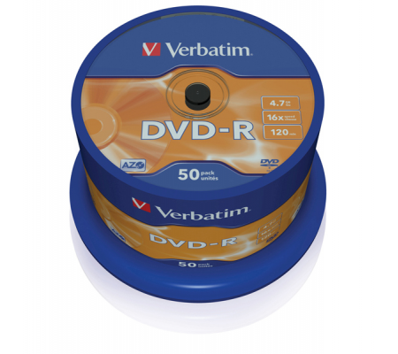 Scatola 50 DVD-R - argento lucido - 4,7 Gb - Verbatim - 43548 - 023942435488 - DMwebShop