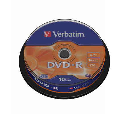 Scatola 10 DVD-R - serigrafato - 4,7 Gb - Verbatim - 43523 - 023942435235 - DMwebShop