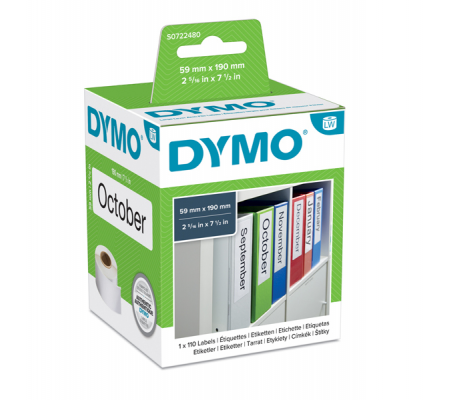 Rotolo 110 etichette LW 990190 - registratore-G - 59 x 190 mm - bianco - Dymo - S0722480 - 5411313990196 - DMwebShop