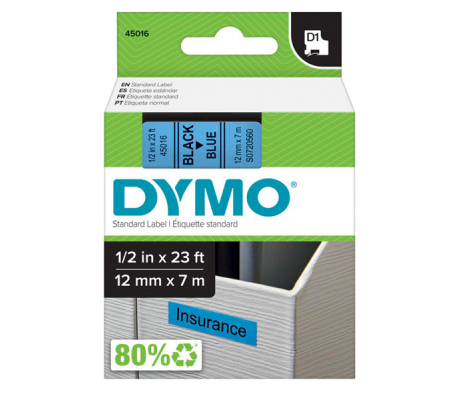 Nastro D1 450160 - 12 mm x 7 mt - nero-blu - Dymo - S0720560 - 5411313450164 - DMwebShop