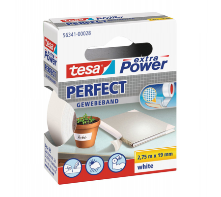 Nastro adesivo telato XP Perfect - 19 mm x 2,7 mt - bianco - Tesa - 56341-00028-04 - 4042448044013 - DMwebShop