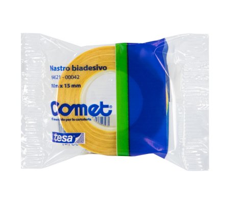 Nastro biadesivo - 15 mm x 10 mt - trasparente - Comet - 64621-00042-01 - 4042448835147 - DMwebShop