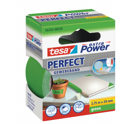 Nastro adesivo telato XP Perfect - 38 mm x 2,7 mt - verde - Tesa - 56343-00039-04 - 4042448044259 - DMwebShop