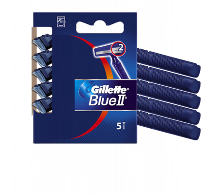 Gillette Blue II Standard - Gillette - kit 5 rasoi 2 lame usa & getta - GL001 - 3014260201753 - DMwebShop