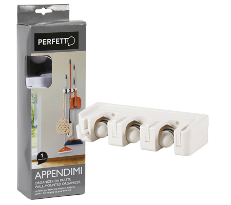 Appendi scope-attrezzi - 9,2 x 2,7 x 6,6 cm - 3 posti - Perfetto - 0545A - 8000957054516 - DMwebShop