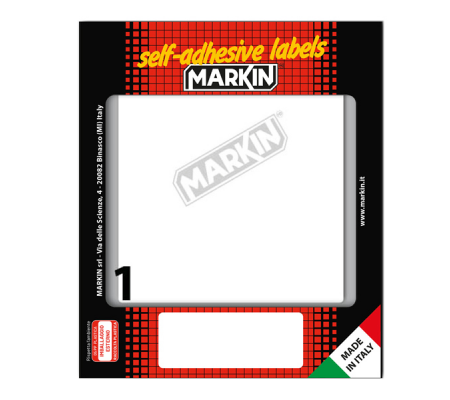 Etichetta adesiva permanente rettangolare - 142 x 110 mm - 1 etich. per foglio - 10 fogli per busta - bianco conf. 10 pezzi Markin - X11054 - 8007047050946 - DMwebShop