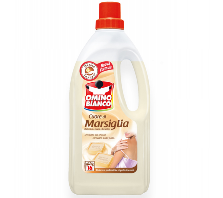 Detersivo liquido Cuore di Marsiglia - a mano e in lavatrice - 1 lt - Omino Bianco - M92476 - 8004060211279 - DMwebShop