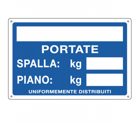 Cartello segnalatore - 30 x 20 cm - PORTATE: SPALLA-PIANO - alluminio - Cartelli Segnalatori - 3130 - 8798270043132 - DMwebShop