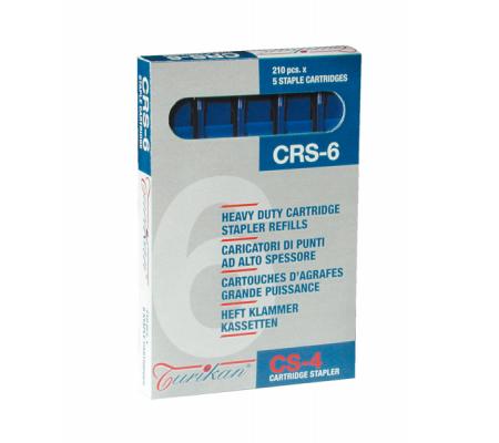 Caricatori CRS6 - 210 punti - 6 mm - capacita' massima 25 fogli - blu - conf. 5 pezzi - Turikan - 0021 - DMwebShop