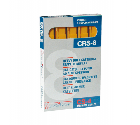 Caricatori CRS6 - 210 punti - 8 mm - capacita' massima 40 fogli - giallo - conf. 5 pezzi - Turikan - 0022 - 8028422300227 - DMwebShop