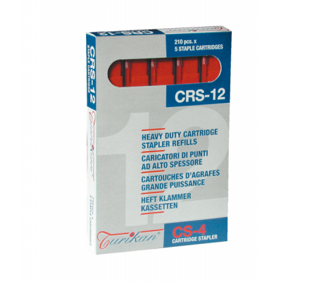 Caricatori CRS6 - 210 punti - 12 mm - capacita' massima 80 fogli - rosso - Turikan - conf. 5 pezzi - Iternet - 0024 - 8028422300241 - DMwebShop