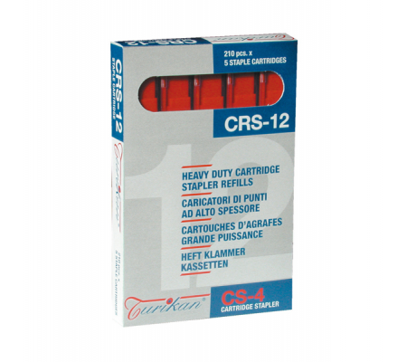 Caricatori CRS6 - 210 punti - 12 mm - capacita' massima 80 fogli - rosso - conf. 5 pezzi - Turikan - 0024 - 8028422300241 - DMwebShop