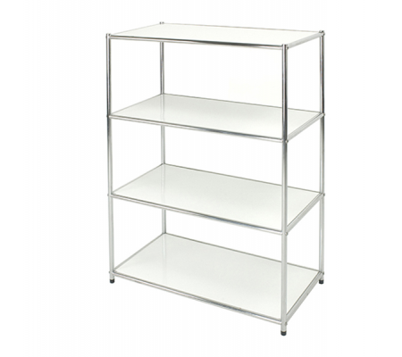 Libreria Easy System - 4 ripiani - acciaio cromato - 80 x 40 x 120 cm - bianco - Serena Group - E-408012W - 8032937535401 - DMwebShop