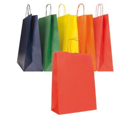 Shopper Twisted - maniglie cordino - 36 x 12 x 41 cm - carta biokraft - colori assortiti - conf. 25 pezzi - Mainetti Bags - 079924 - 8029307082764 - DMwebShop