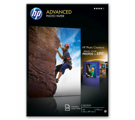 Carta fotografica lucida Advanced Photo Paper 25 Fogli - A4 - 210 x 297 mm - Hp - Q5456A - 882780349551 - DMwebShop