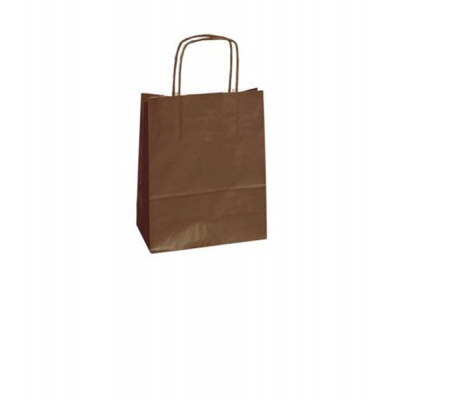 Shopper in carta maniglie cordino - 26 x 11 x 34,5 cm - marrone - conf. 25 sacchetti - Mainetti Bags - 073991 - 8029307073991 - DMwebShop
