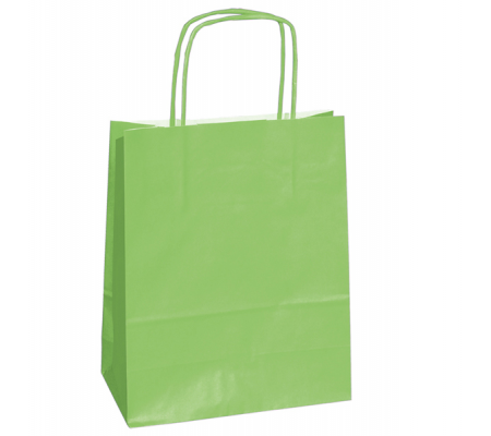 Shopper in carta maniglie cordino - 14 x 9 x 20 cm - verde mela - conf. 25 sacchetti - Mainetti Bags - 079818 - 8029307079818 - DMwebShop