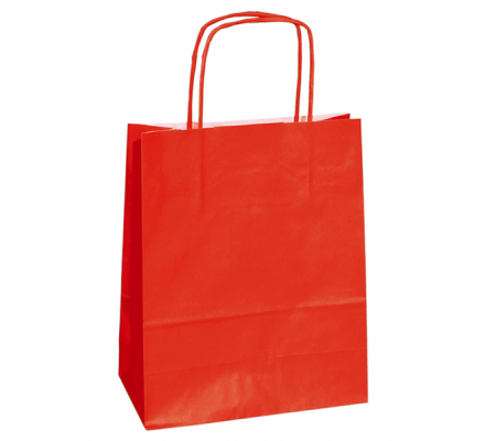 Shopper in carta maniglie cordino - 14 x 9 x 20 cm - rosso - conf. 25 sacchetti - Mainetti Bags - 078330 - 8029307078330 - DMwebShop