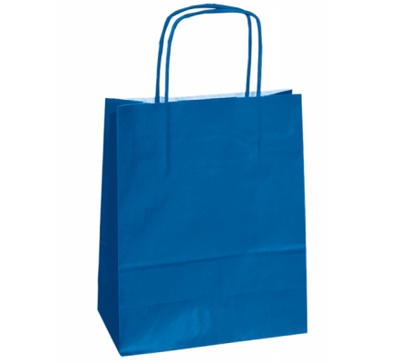 Shopper in carta maniglie cordino - 14 x 9 x 20 cm - blu - conf. 25 sacchetti - Mainetti Bags - 079825 - 8029307079825 - DMwebShop