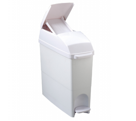 Contenitore igienico a pedale - 17 x 43 x 48 cm - coperchio blocca sacco - 18 lt - bianco - Medial International - 104081 - 8033433773502 - DMwebShop