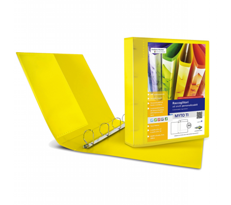 Raccoglitore personalizzabile Myto TI - 4 anelli a D - Ø 17 mm - dorso 2,5 cm - f.to utile 22 x 30 cm - giallo - Sei Rota - 36911746 - 8004972025797 - DMwebShop