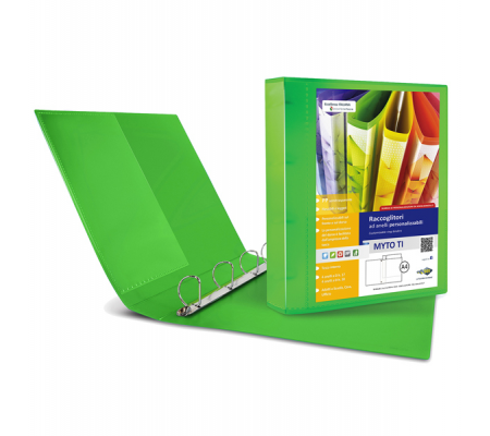 Raccoglitore personalizzabile Myto TI - 4 anelli a D - Ø 17 mm - dorso 2,5 cm - f.to utile 22 x 30 cm - verde - Sei Rota - 36911745 - 8004972025780 - DMwebShop