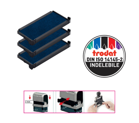 Tampone di ricambio 6/4915 - blu - conf. 3 pezzi - Trodat - 1512 - 1048050015123 - DMwebShop