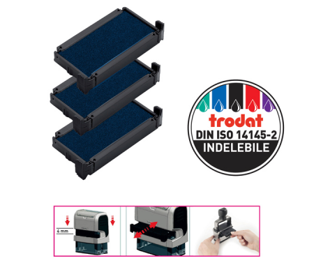 Tampone di ricambio 6/4911 - blu - conf. 3 pezzi - Trodat - 1491 - 9008056014911 - DMwebShop