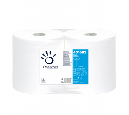 Bobina asciugatutto - 2 veli - goffratura a onda - Ø 22,4 cm - 21 gr - 23,4 cm x 137 mt - bianco - pacco 2 rotoli - Papernet - 401683 - 8013924010644 - DMwebShop