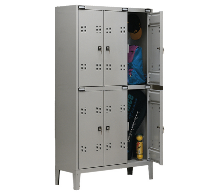 Armadio metallo - spogliatoio - 6 posti - 102 x 35 x 180 cm - grigio - Tecnical 2 - B3+3 G - DMwebShop