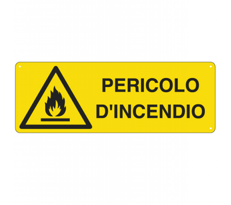 Cartello segnalatore - 35 x 12,5 cm - PERICOLO D'INCENDIO - alluminio - Cartelli Segnalatori - E1712K - 8787630251713 - DMwebShop