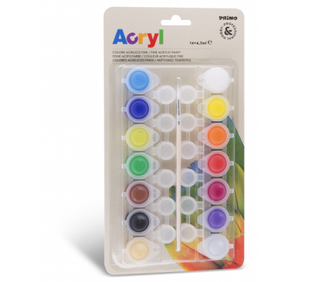 Colori Acryl - 4,5 ml - colori assortiti - blister 14 pezzi - Primo - 161TA14BL - 8006919001611 - DMwebShop