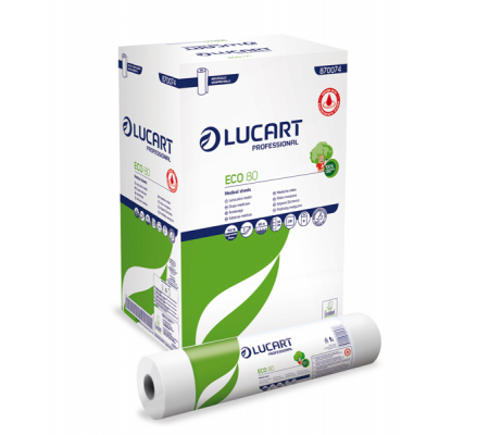 Lenzuolino medico Eco 80 - Ø 14 cm - 59 cm x 80 mt - bianco - Lucart - 870074U - 8005892343596 - DMwebShop