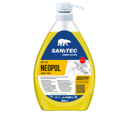 Detergente Neopol Piatti Gel Agrumi - 1 lt - Sanitec - 1231 - 8032680397578 - DMwebShop