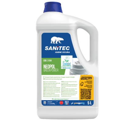 Detergente Green Power Piatti - tanica da 5 lt - Sanitec - 3104 - 8032680393662 - DMwebShop